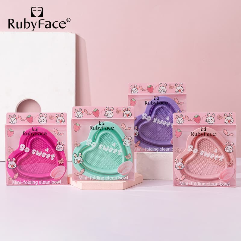 RUBYFACE spot love silicone mask bowl makeup brush cleaning box makeup makeup tools cross-border