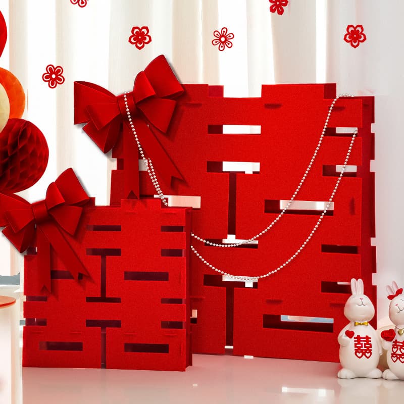 Wedding 3D Double Happiness Ornament for Room Decoration, New House, Living Room, Bedroom, Wedding Supplies