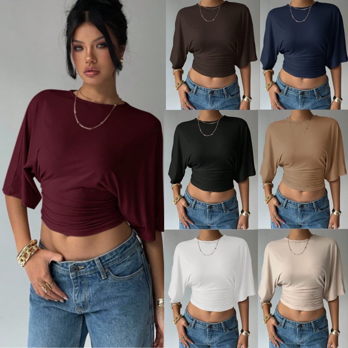 2026 cross-border Amazon European and American new casual and versatile waist slimming sweet and spicy design right shoulder top for women summer