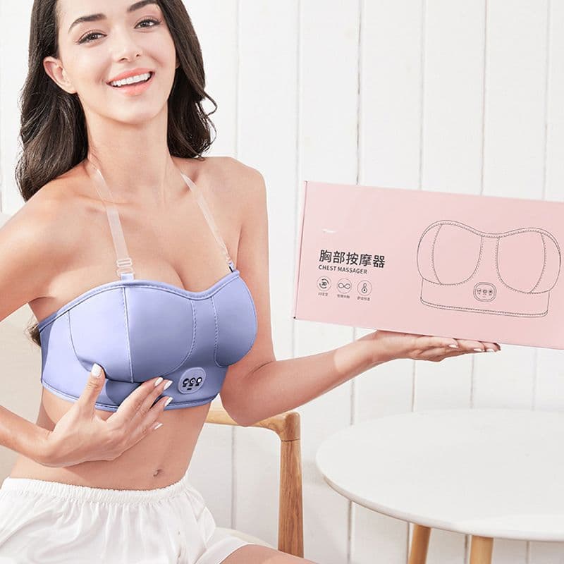 Amazon Cross-Border Smart Chest Massager Kneading Massage Bra High-End Breast Massager Bra Wholesale