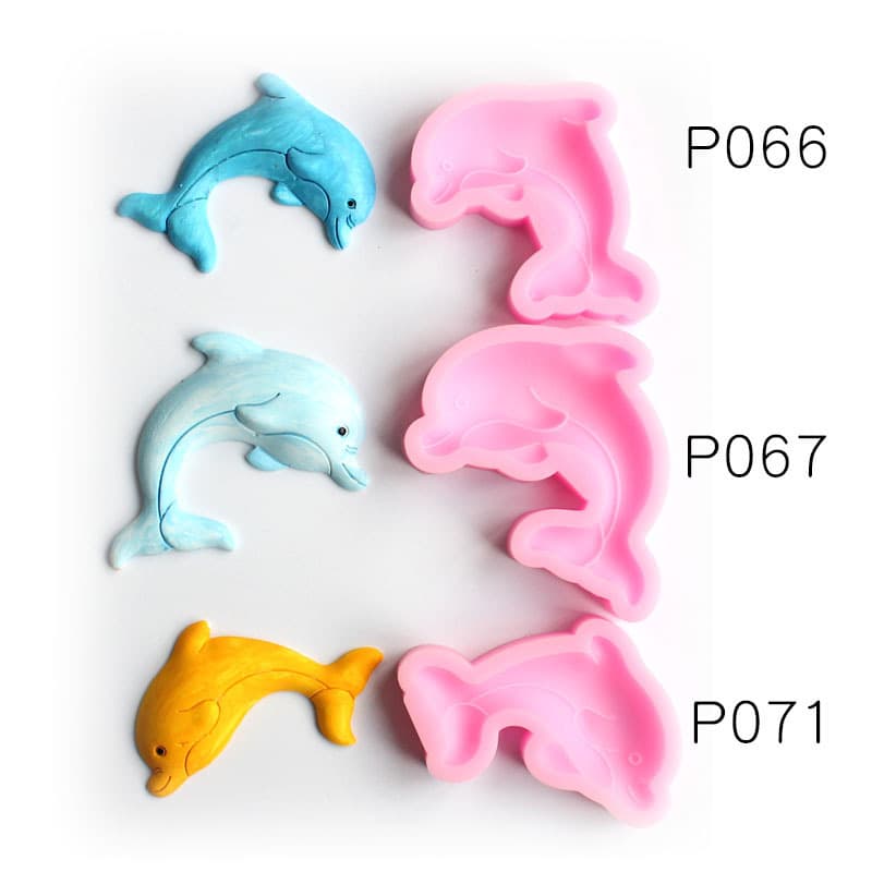 Dolphin Combination Silicone Mold for Sugar Art, Fondant, Baking Chocolate, Salt Carving, and Ice Sculpture 3D Mold