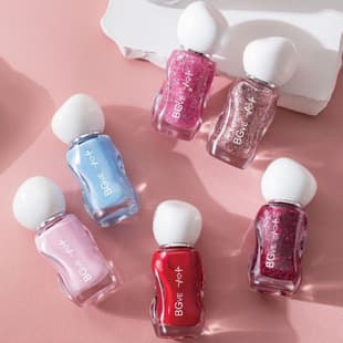 Cross-border BGVE Micro Gel Nail Polish No UV Lamp Required Non-Peel Fast-Drying Trendy Color Cherry Red 10ML