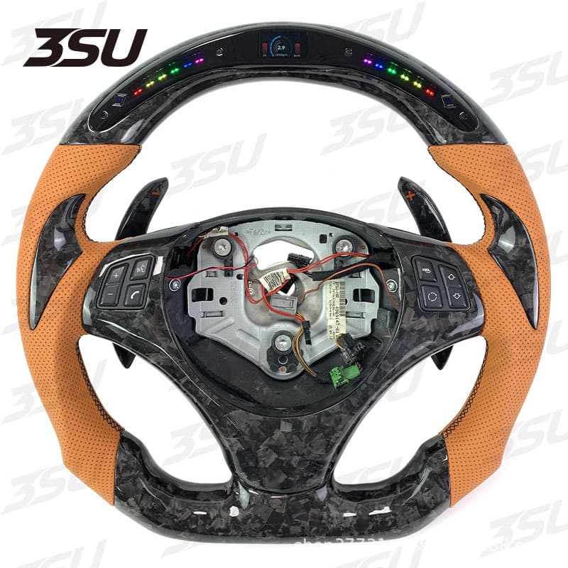 LED Carbon Fiber Steering Wheel Upgrade for BMW E90 E91 E92 E93 E81 E82 E87 E88 M3 M4