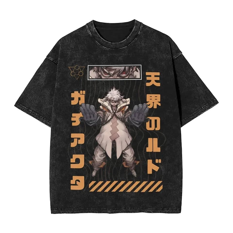 Gachiakuta Rudo Art Manga Graphic Print Washed Vintage T-Shirt