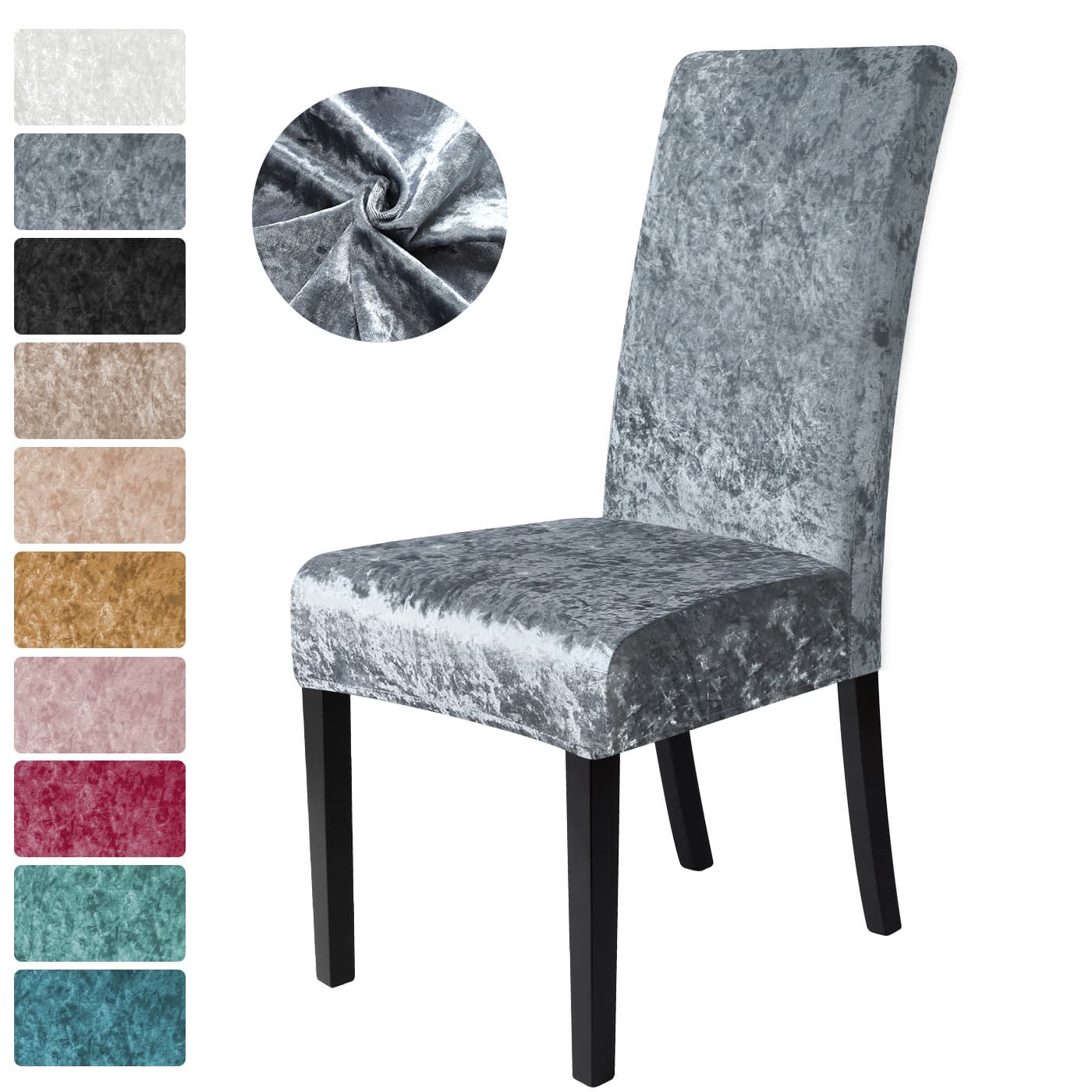 Velvet Ultra Soft Elastic Dining Chair Cover European Style Home Use Dustproof Chair Cover Thickened Back All Seasons