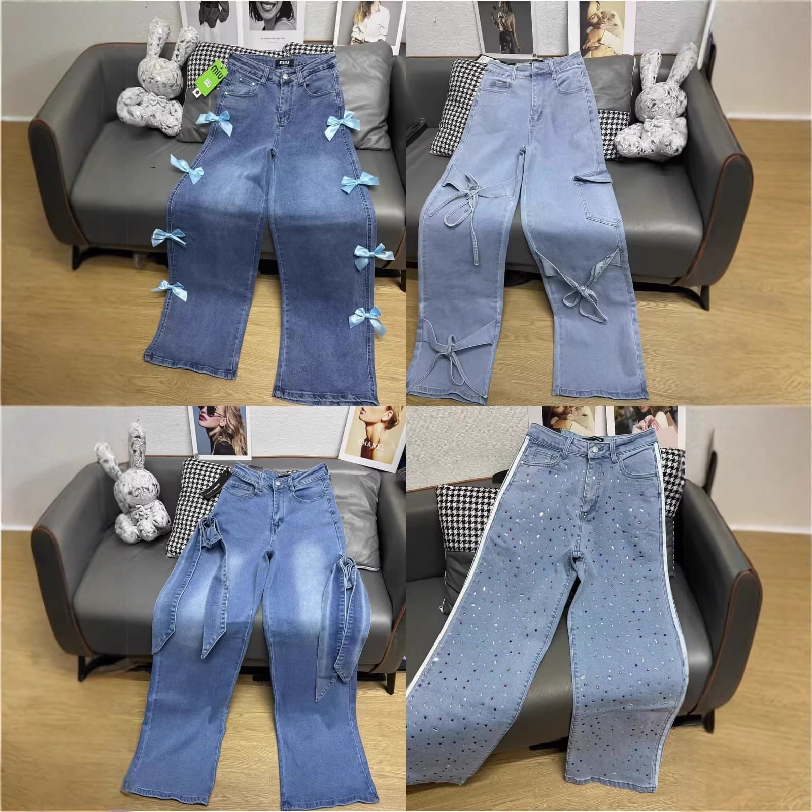 Mixed Women's Cargo Jeans New Style Women's Denim Long Pants Wholesale Boyfriend Jeans