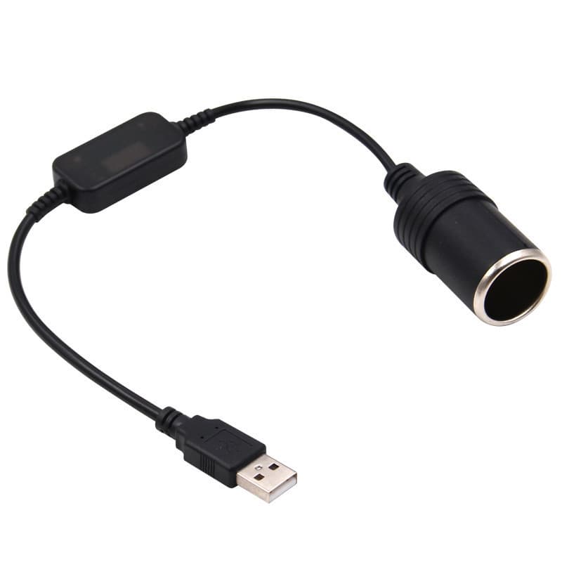 Car USB Boost Cable 5V to 12V Cigarette Lighter Type-C to Cigarette Socket Female Cable for Dash Cam Radar Detector