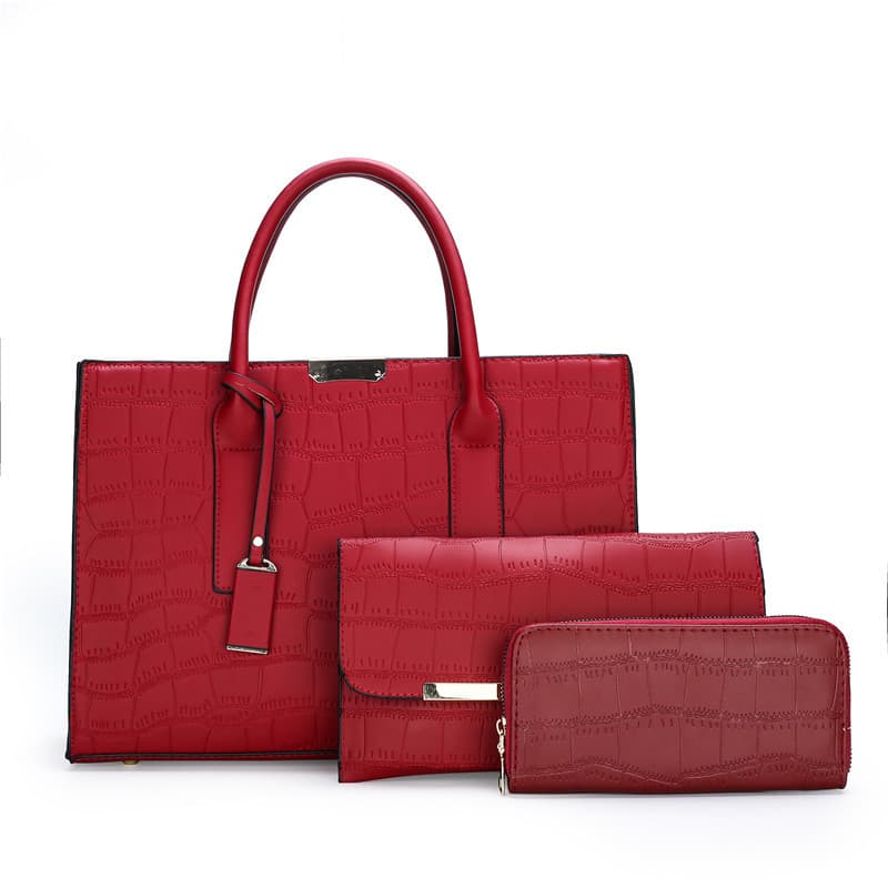 handbags2023 new style single shoulder crossbody handbag three-piece set stone pattern women's bag large capacity wholesale