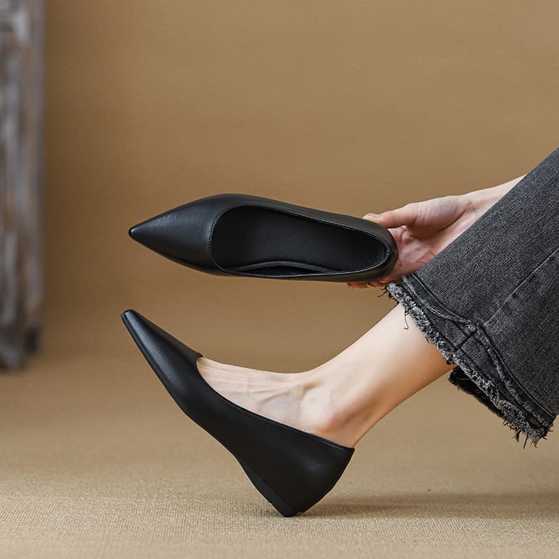 Pointed toe single shoes for women 2024 autumn new shallow mouth heightening scoop shoes evening breeze gentle shoes fairy small size women's shoes 33