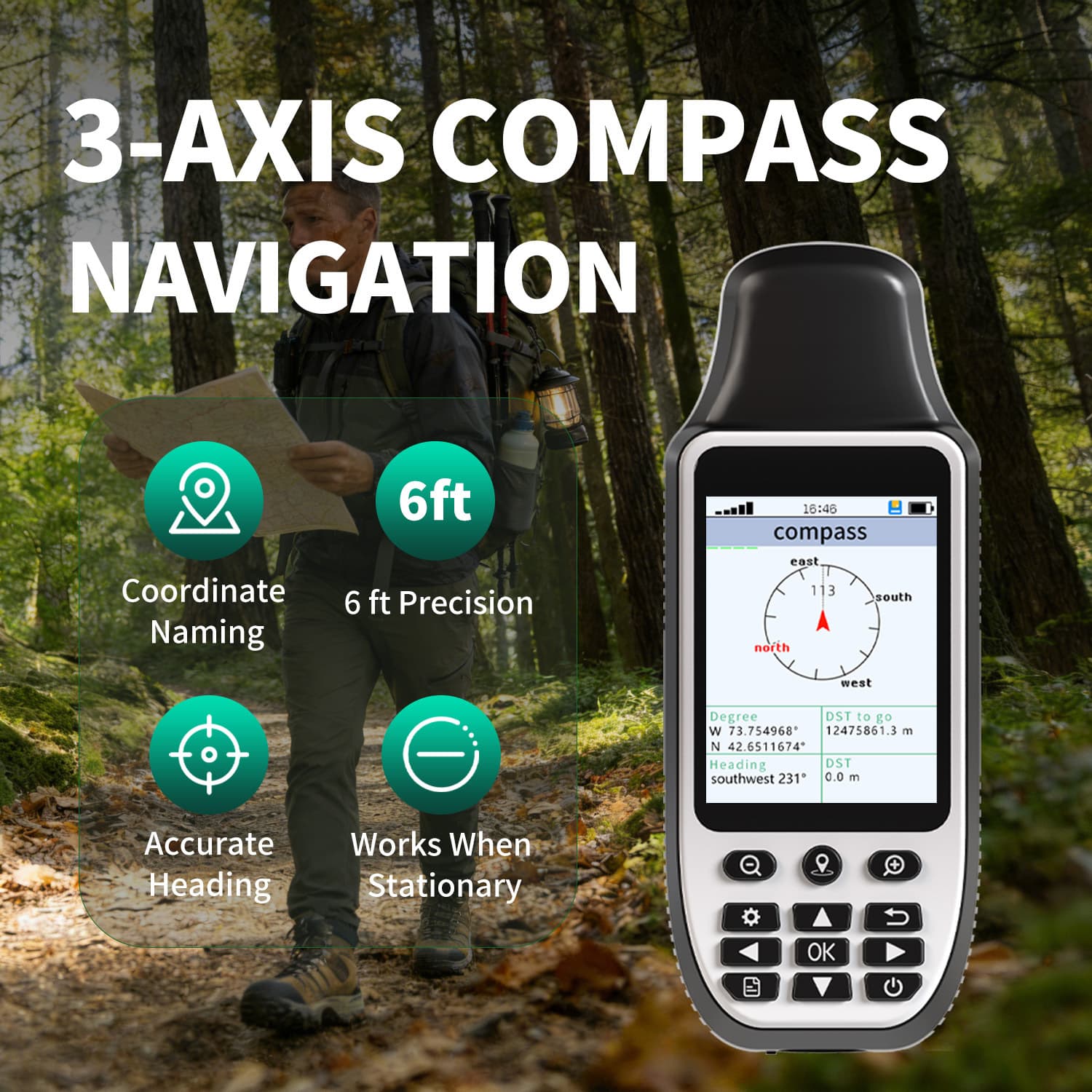 S190 Handheld GPS Navigator Outdoor Latitude and Longitude Coordinate Measuring Device