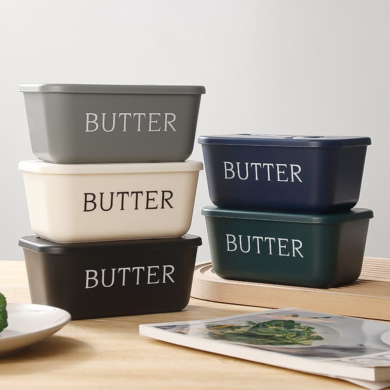 Butter boxes, cross-border wholesale, PP food-grade, large-capacity, airtight storage boxes for butter, suitable for home use, and for storing cheese.