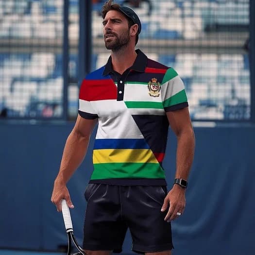 Men's Polo Shirt and Shorts Set Street Trendy Outfit Head-Turner