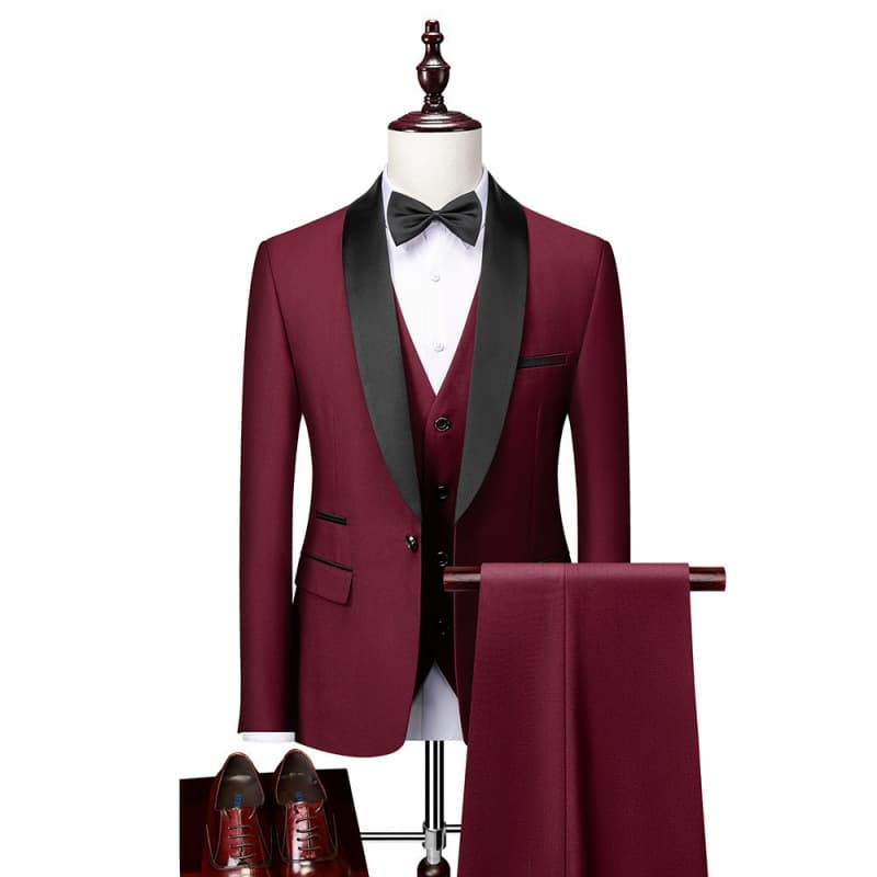 Fall Men's Business Casual Suit Set Groom Wedding Tuxedo Slim Fit Suit Factory Direct