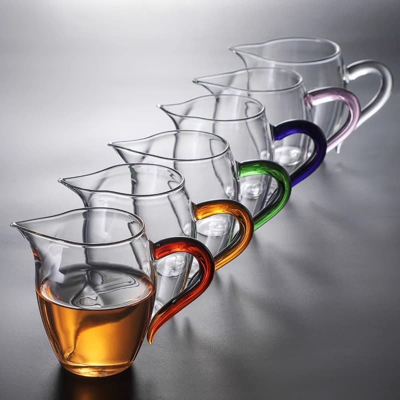 Glass Fairness Cup Tea Set with Built-in Strainer, Premium Gong Dao Bei Tea Pitcher and Filter Set, Japanese Style