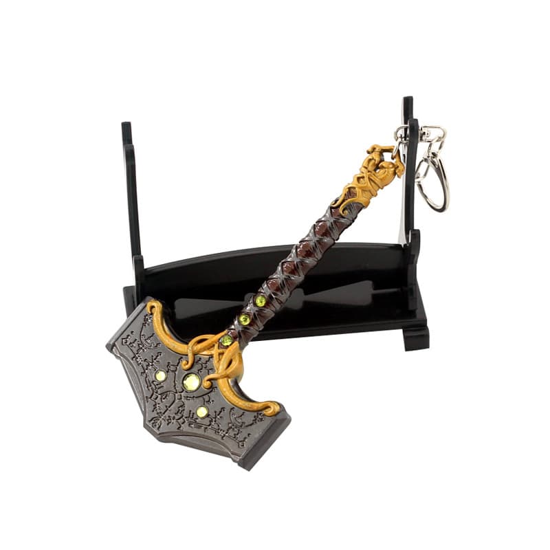 God of War Game Peripheral Mini Weapon Chaos Blades Thor's Hammer Metal Model Alloy Weapon Figurine