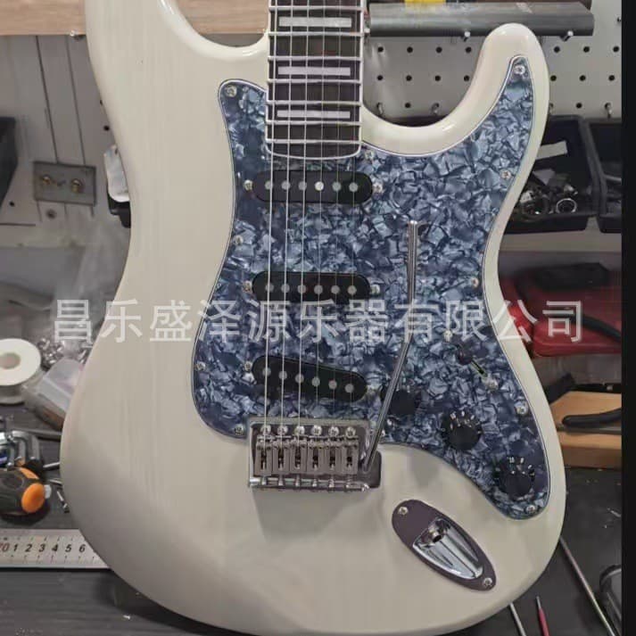 Handmade RG117 white wax triple electric guitar ST electric guitar practice performance electric guitar