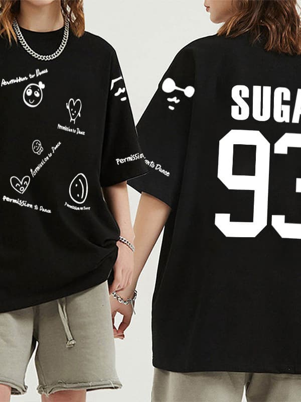New Cross-Border BTS T-Shirt Japanese and Korean Casual Summer Short Sleeve Pullover 93suga