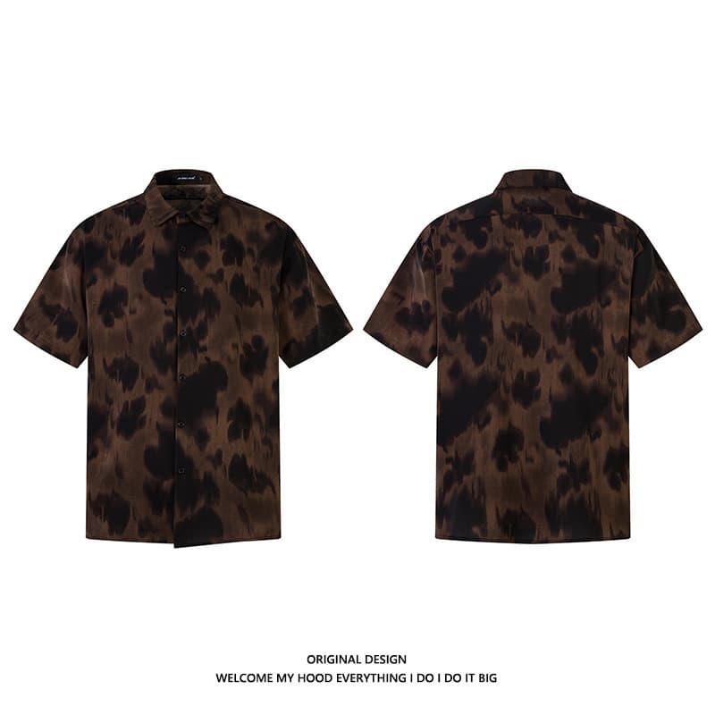 Cuban spring short-sleeved cross-border Hawaiian 3D European and American men's 2025 Amazon collar new printed shirt