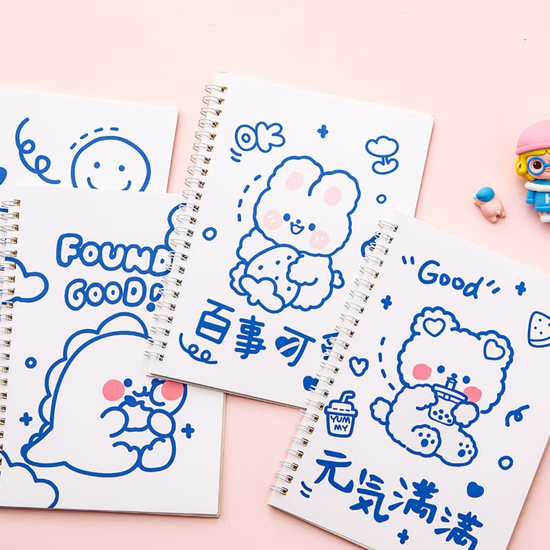 T Cartoon Cute Release Paper Loose-Leaf Simple A4A5 Tape Sticker Double-Sided Notebook Tool Material Storage