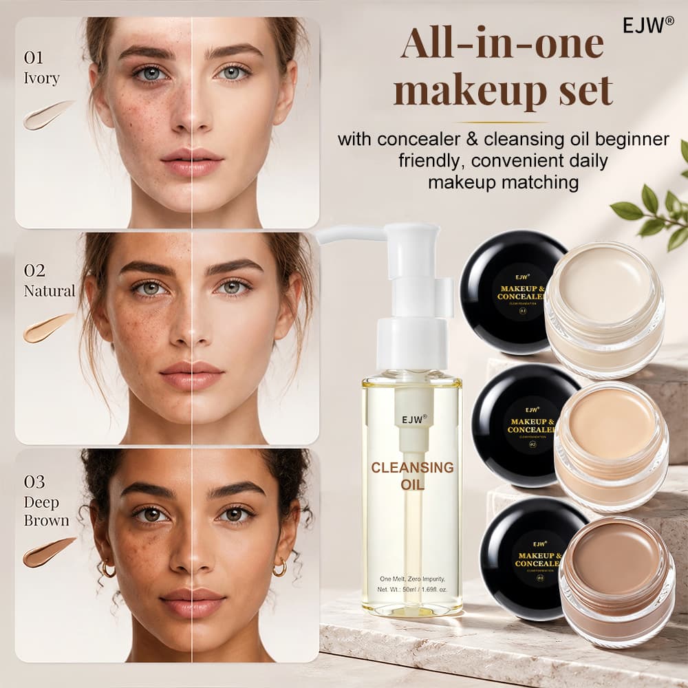 Concealer and makeup remover set, two-in-one concealer remover set