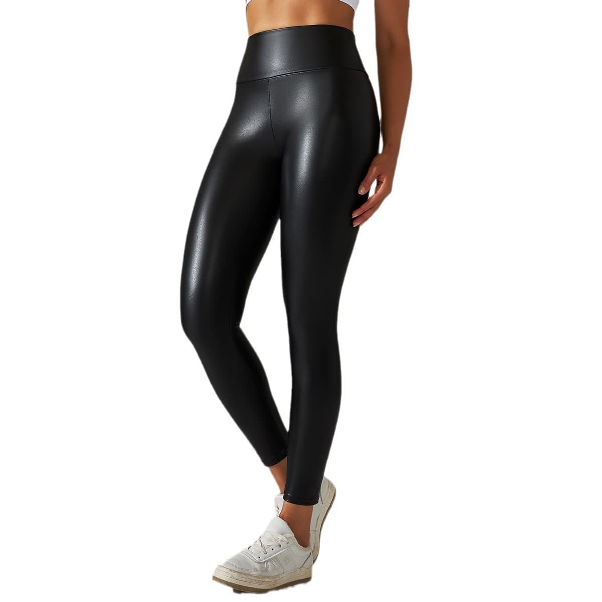 Cross-border Women's Amazon Skinny Pants Outer Wear Slim Fit Leggings Pencil Pants Autumn Winter High Waist PU Leather Long Pants for Women