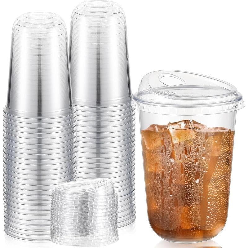 R 48039 Transparent PET Plastic Cup Disposable Clear Milk Tea Cup Cross-Border Exclusive