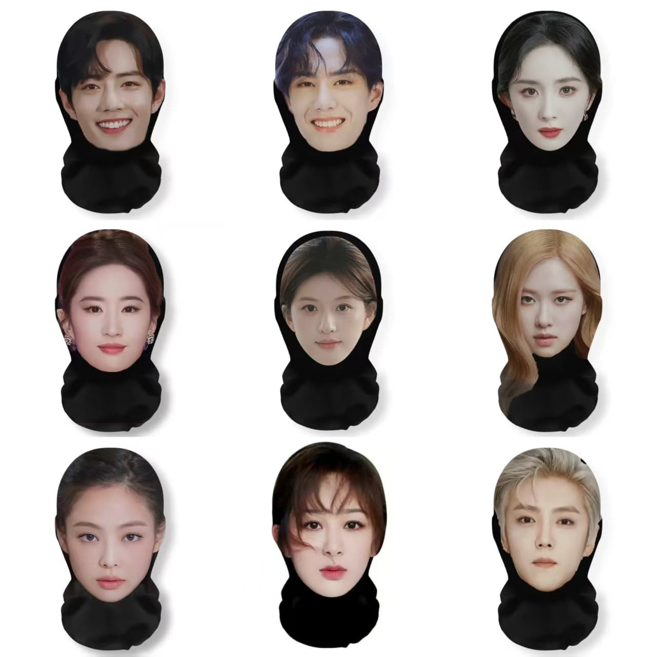 Cross-border Simulation Celebrity Face Mask, Funny Party Props, Prank Mask, Mesh Sun Protection Face Cover
