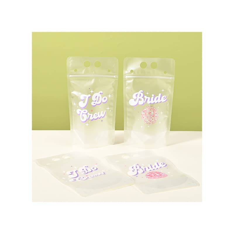 Cross-Border Christmas Beverage Disposable Soy Milk, Milk Tea, Juice, Coffee Packaging with Handles and Self-Sealing