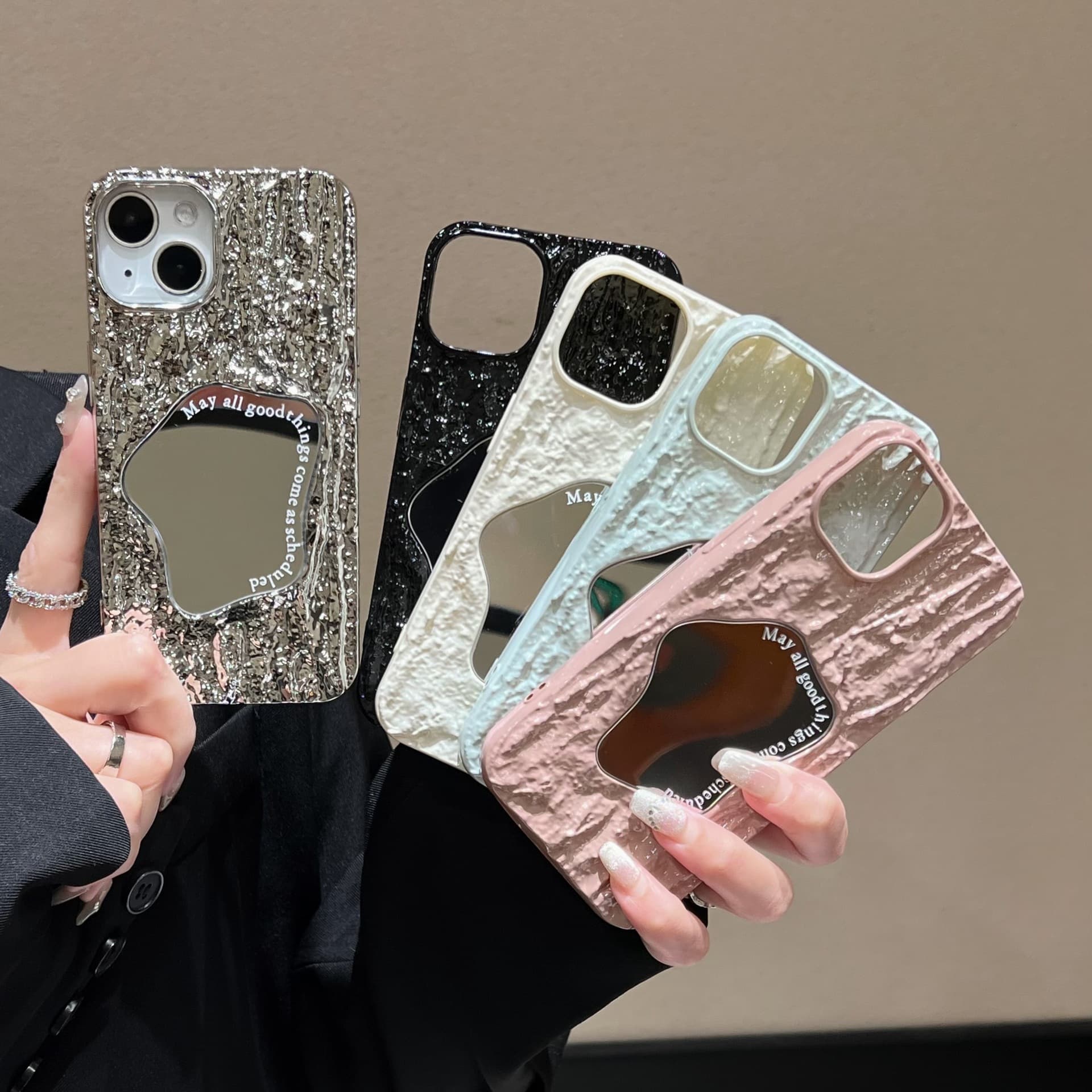 Boho Wavy Irregular Mirror Case for Apple iPhone 17 Case iPhone 16 Pro Max New 14/15
