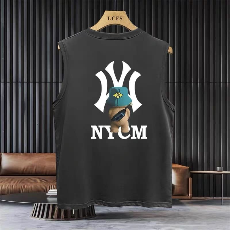 American Streetwear Men's Vest, Summer Pure Cotton Undershirt, Ins Niche Design, Trendy Youth Sleeveless T-Shirt, Tank Top