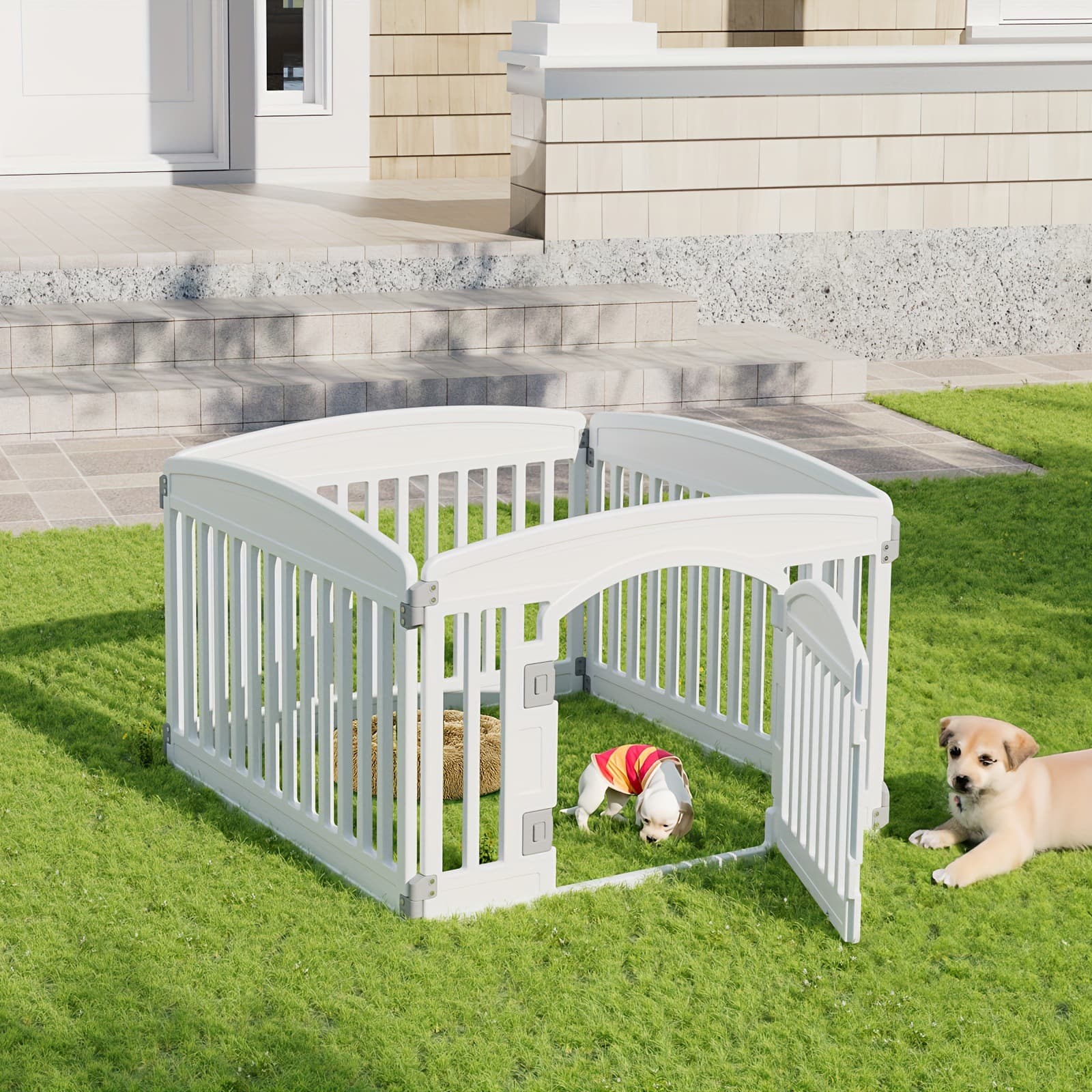 2025 New Cross-border Drop Shipping 24-Inch Durable Lightweight Pet Fence 4/6 Panel Plastic