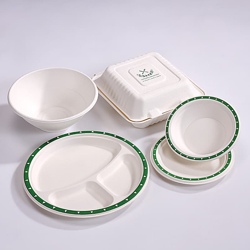 Processing customized disposable bowl household set disposable tableware merchant dining plate paper bowl cake plate plate