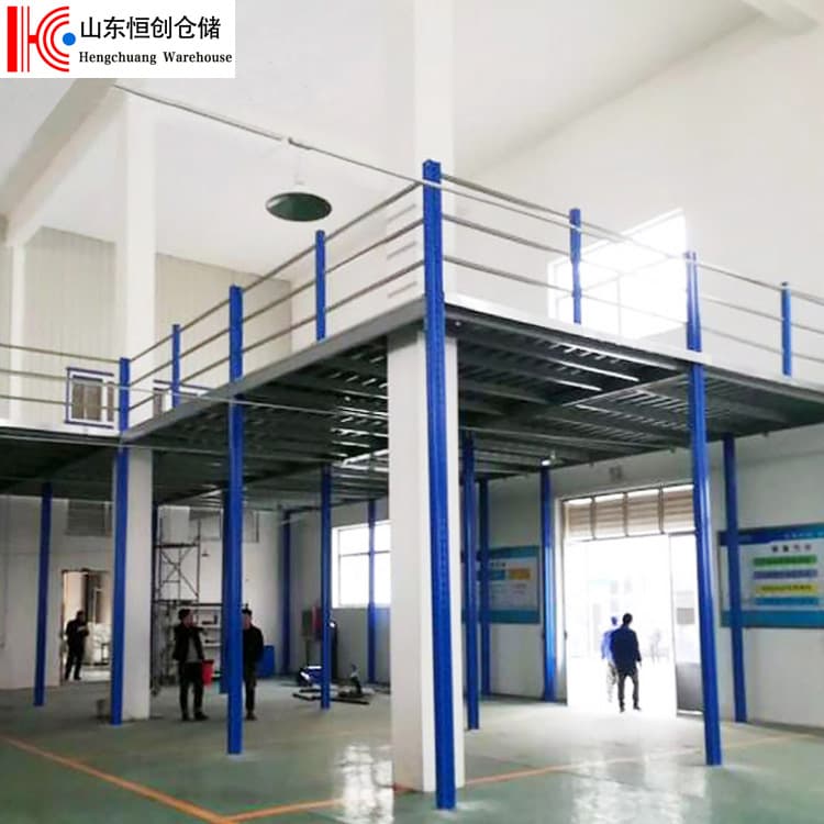 Loft Platform Large Warehouse with Two Floors, Removable Factory-Made Loft Shelves, E-Commerce Heavy-Duty Steel Structure Two Floors