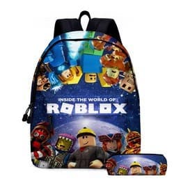 Roblox Backpack for Kids, School Backpack for Elementary and Middle School Students, Anime Cartoon Double Shoulder Bag with Lunch Bag and Pencil Case