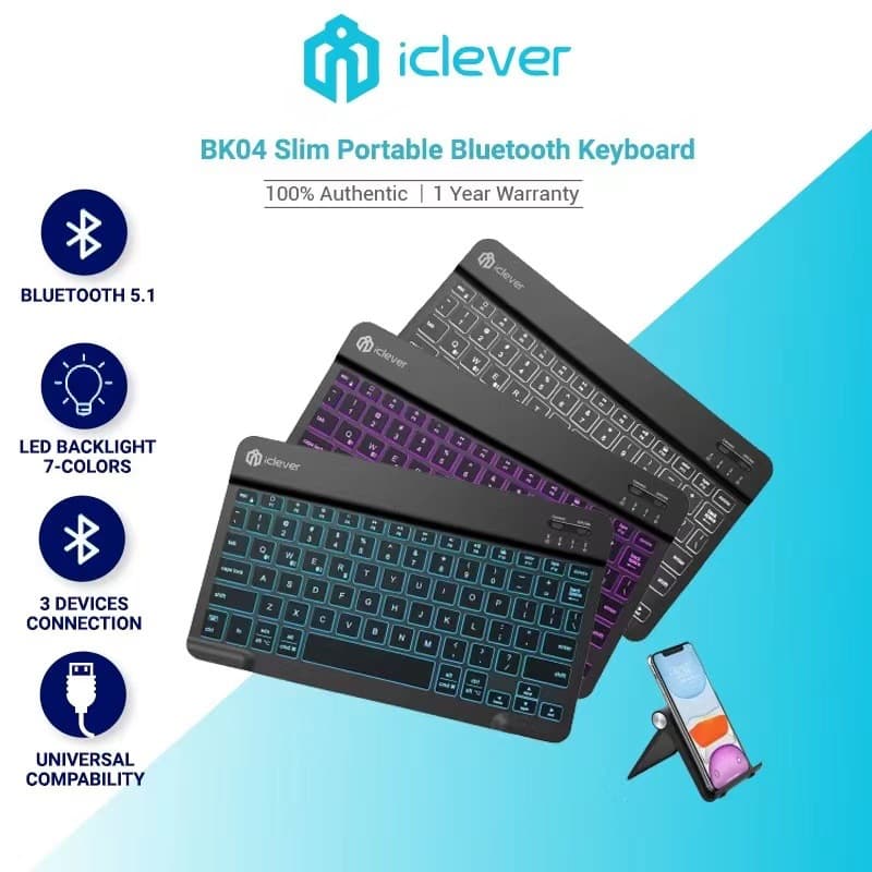 Suitable for ipad11 tablet Samsung Huawei luminous Bluetooth keyboard colorful RGB backlight portable keyboard explosion