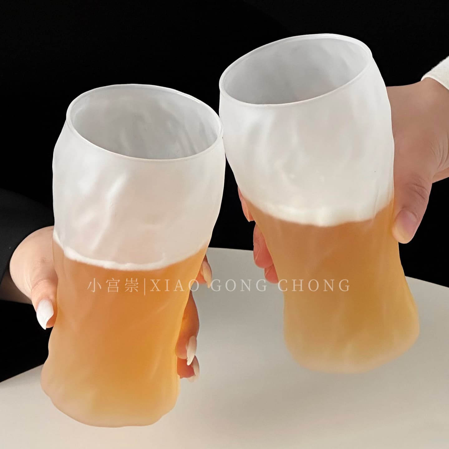 Premium Frosted Tree Grain Cup Large Capacity Beer Mug Craft Draft Beer Cup Retro Iced Americano Latte Coffee Cup