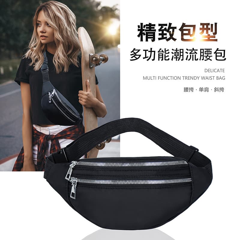 2024 New Cross-Border Hot Sports Waist Bag Waterproof Phone Bag Korean Fashion Waist Bag Large Capacity Waist Bag