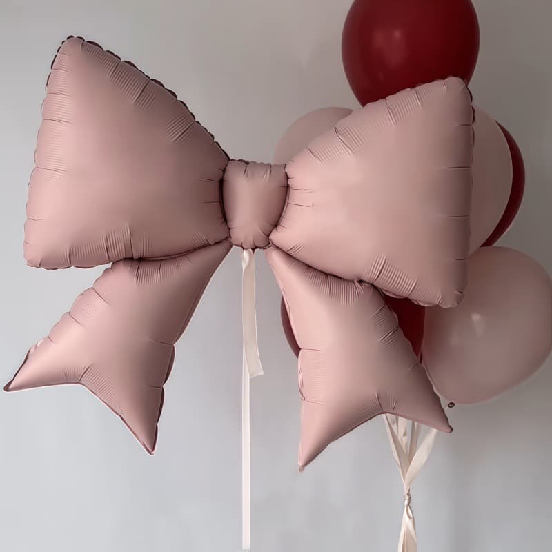 Matte Large Bow Aluminum Film Balloon Birthday Heart Latex Table Floating Balloon Set Baby Decoration