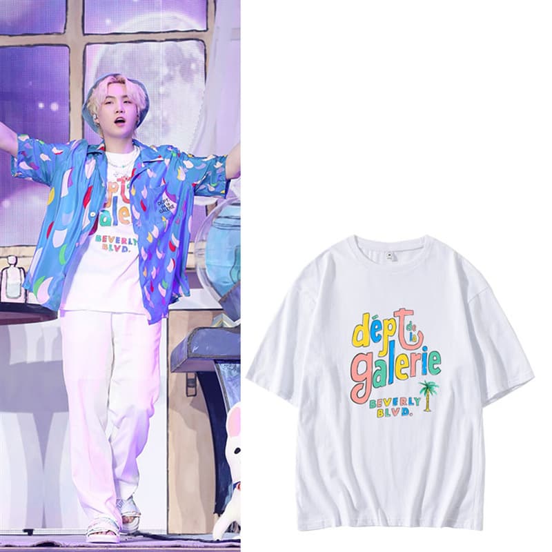 Bullet-proof Youth League SUGA min Qiqi concert same fashion brand Cotton short sleeve loose round neck T-shirt top