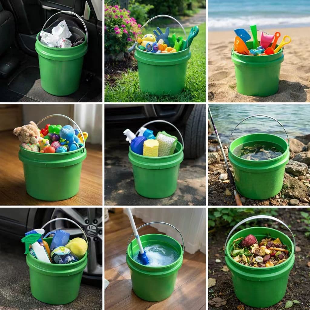 Customized PP Plastic Bucket, Multi-Purpose Storage Bucket with Lid, Candy Bucket, Beach Toy Bucket, Source Factory