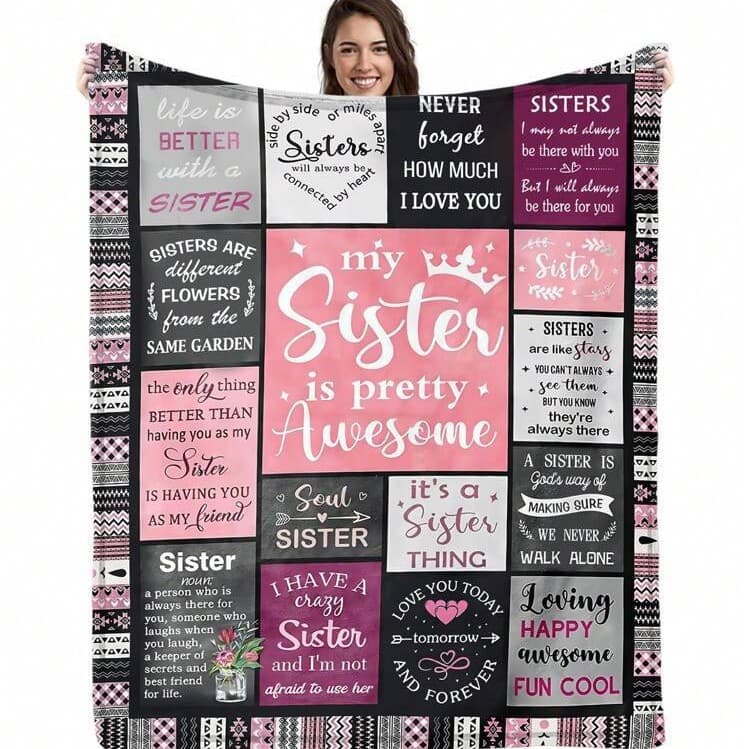 1pc Pink Plaid Flannel Blanket / Soft And Warm Blanket For All