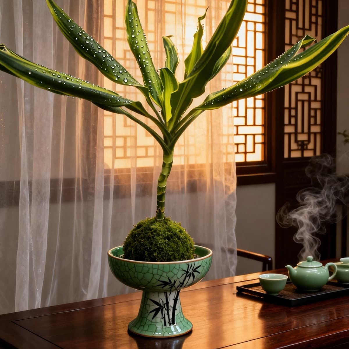 Ye Qianye Indoor Easy-Care Gold-Edged Dracaena, Blooms June-August, Purifies Air, Symbolizes Resilience and Longevity