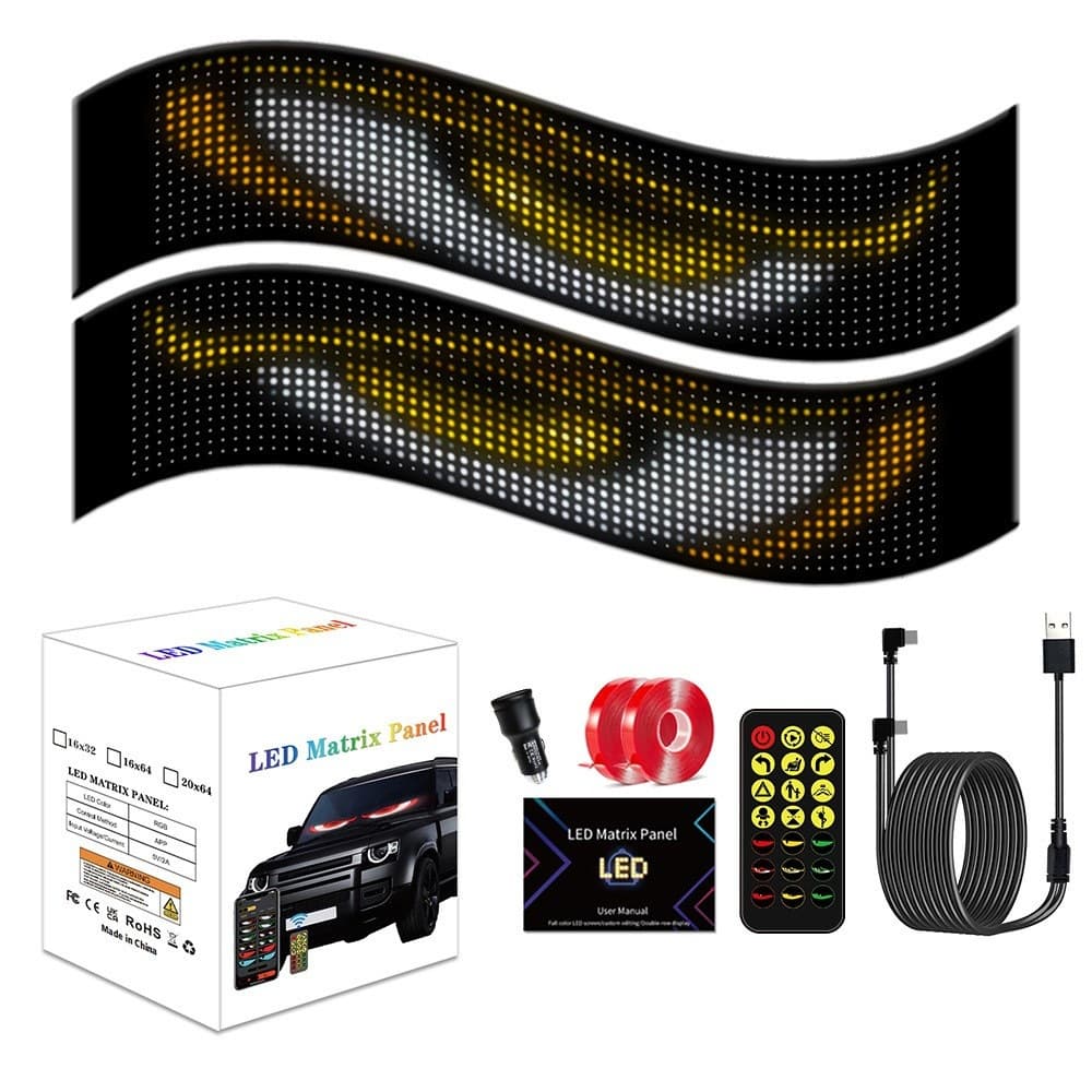 Devil's Eye LED light car sticker display advertising screen usb flexible screen app programmable truck dynamic eye light