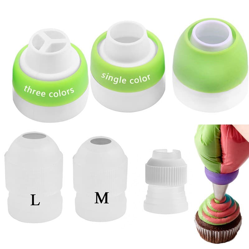 Baking Russian Piping Tip Special Tool Single-hole Three-hole Adapter Three-color Piping Tip Converter Cross-border