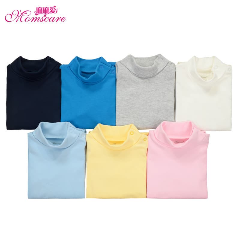 Momscare Autumn Winter Baby Triangle Bodysuit Long Sleeve High Collar Jumpsuit Unisex Cotton Onesie for 0-2 Years Old Infants