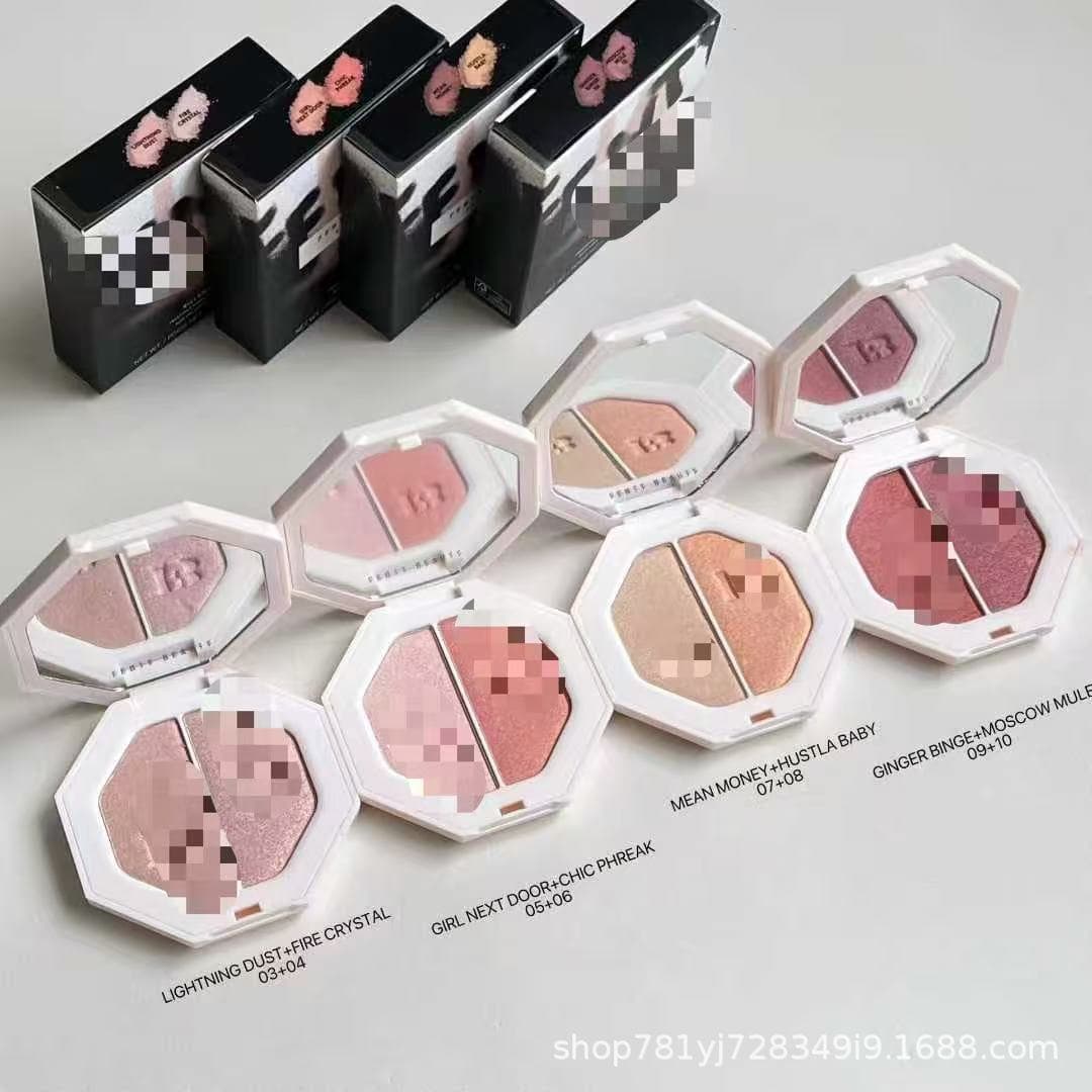 Cross-border bestseller, new Rihanna two-tone highlighter powder for contouring, 2*3.5g, 4 styles available Sheglam