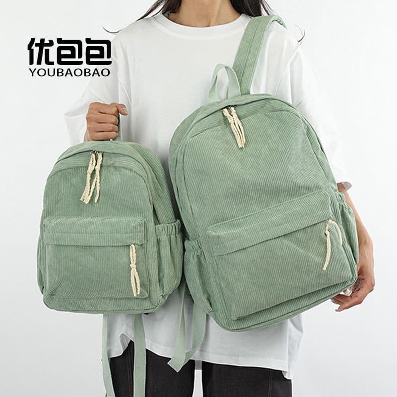 2025 new wear-resistant corduroy backpack women's junior/senior high school and college students casual travel backpack available in sizes