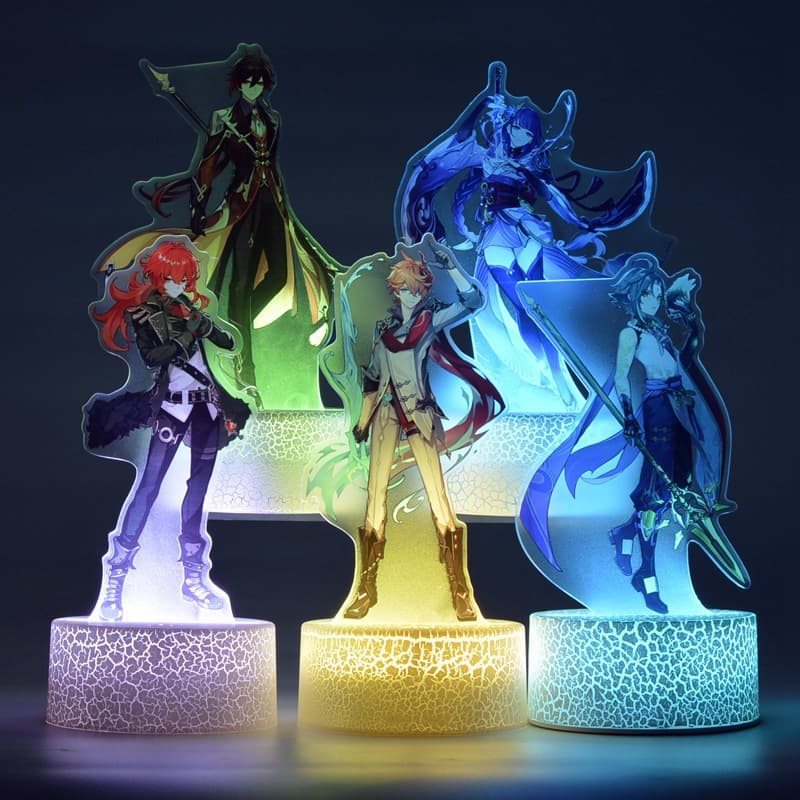 Doujin Genshin Impact Merchandise Night Light Seamless Interlayer Inner Print Lisa Guzi Store Night Light CNC Engraving Machine Cutting
