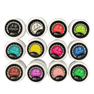 Amazon Nail Art Gel 12-Color Set UV Gel Polish for Drawing and Line Art, Solid Color Gel, Premium Nail Paint