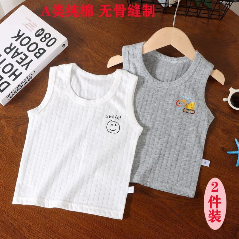 Children's summer thin cotton boneless boys' vests baby suspender tops girls' pajamas baby sleeveless bottoming